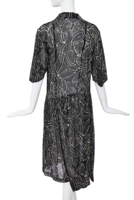 A Comme des Gar&ccedil;ons black and white printed polyester dress, 'Bias Cutting' collection, Spring-Summer 1986 - 4