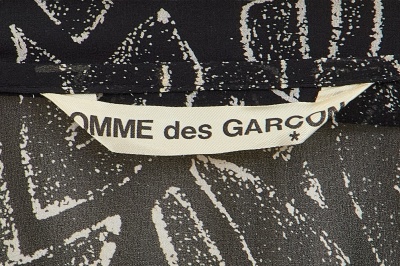 A Comme des Gar&ccedil;ons black and white printed polyester dress, 'Bias Cutting' collection, Spring-Summer 1986 - 7