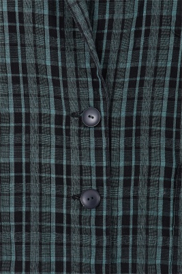 A Comme des Gar&ccedil;ons black and teal checked linen sleeveless top, 1970s - 4