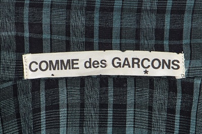 A Comme des Gar&ccedil;ons black and teal checked linen sleeveless top, 1970s - 6