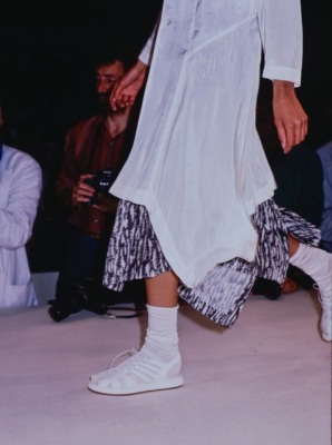 A Comme des Gar&ccedil;ons black and grey printed rayon dress, 'Bias Cutting' collection, Spring-Summer 1986 - 7