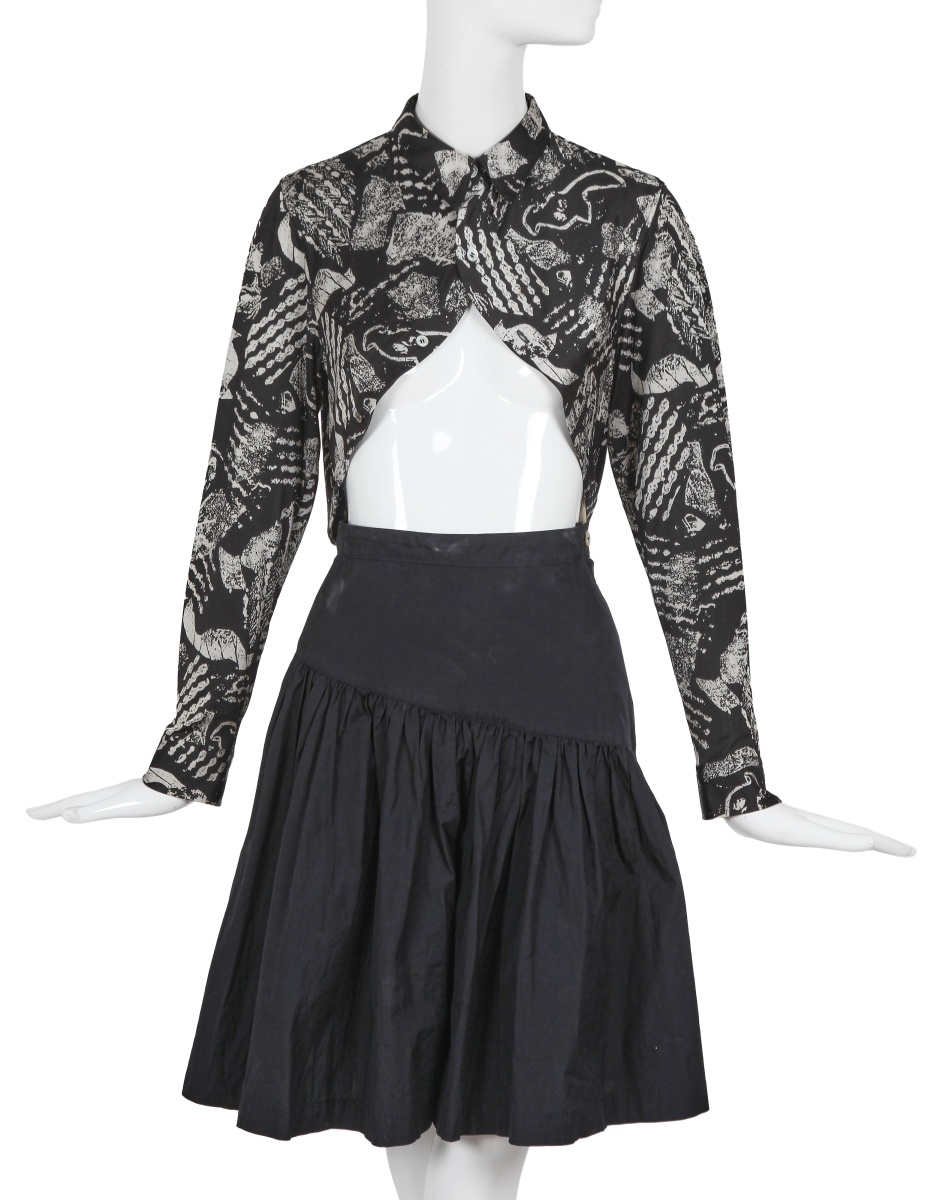 A Comme des Gar&ccedil;ons printed polyester bolero, 'Bias Cutting' collection, Spring-Summer 1986