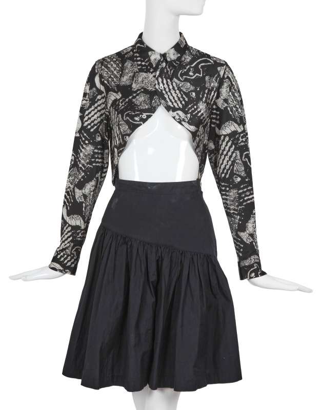 A Comme des Gar&ccedil;ons printed polyester bolero, 'Bias Cutting' collection, Spring-Summer 1986