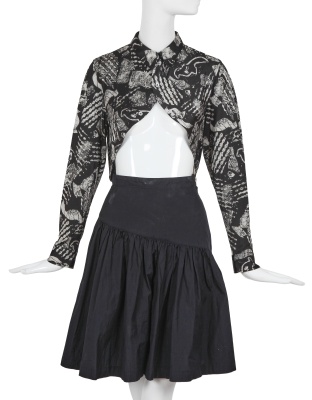 A Comme des Gar&ccedil;ons printed polyester bolero, 'Bias Cutting' collection, Spring-Summer 1986