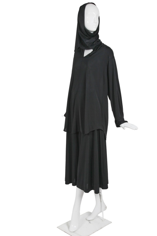 A Comme des Gar&ccedil;ons black polyester ensemble, circa 1986
