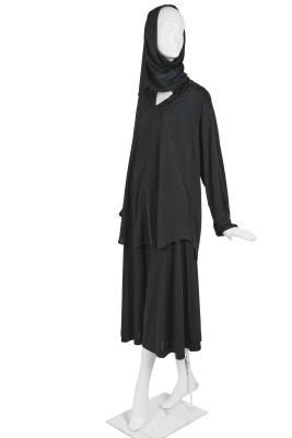A Comme des Gar&ccedil;ons black polyester ensemble, circa 1986