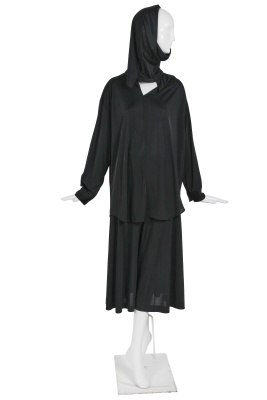 A Comme des Gar&ccedil;ons black polyester ensemble, circa 1986 - 2