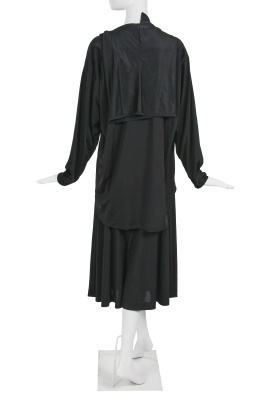 A Comme des Gar&ccedil;ons black polyester ensemble, circa 1986 - 7