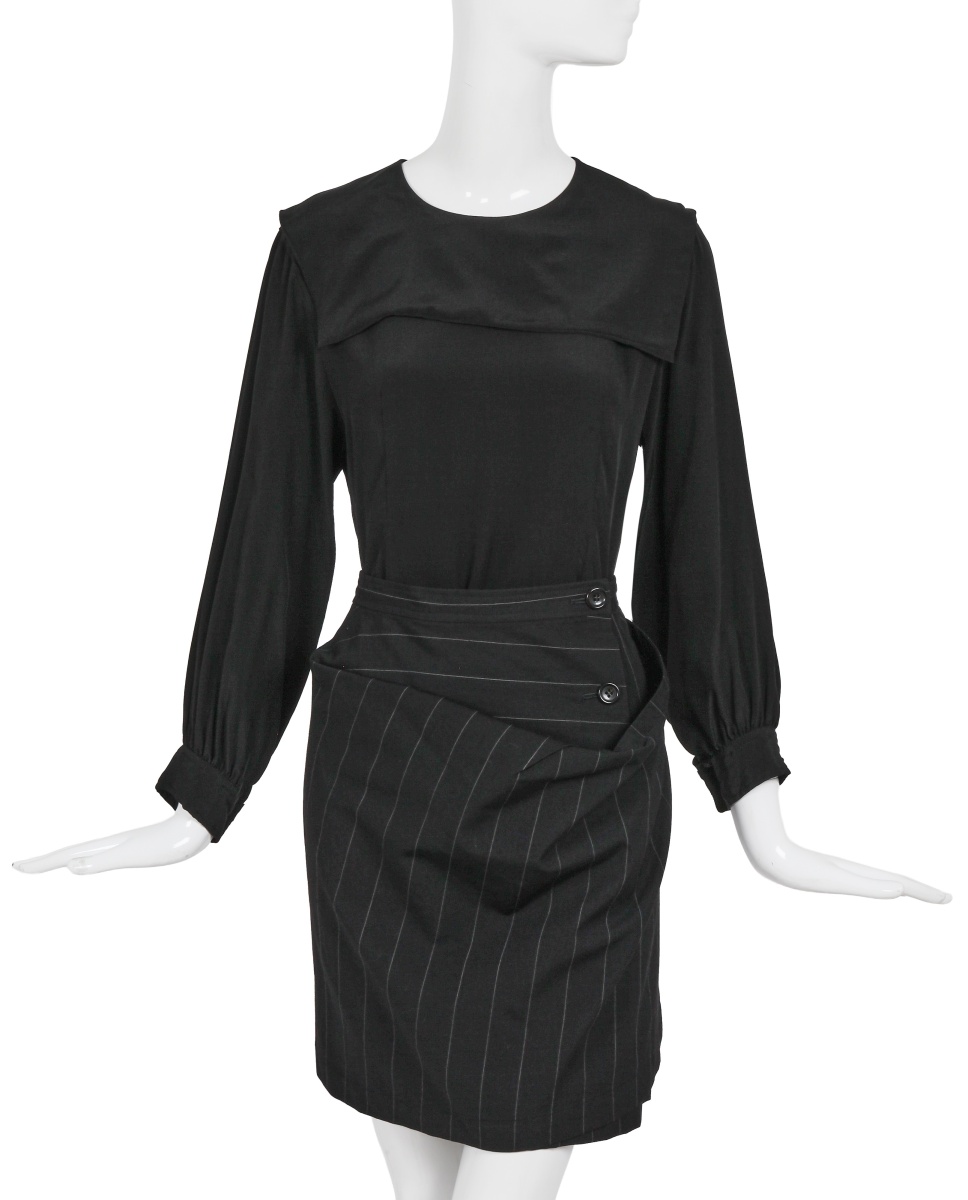 A Comme des Gar&ccedil;ons black wool and silk ensemble, 'Bonding' collection, Autumn-Winter 1986-87