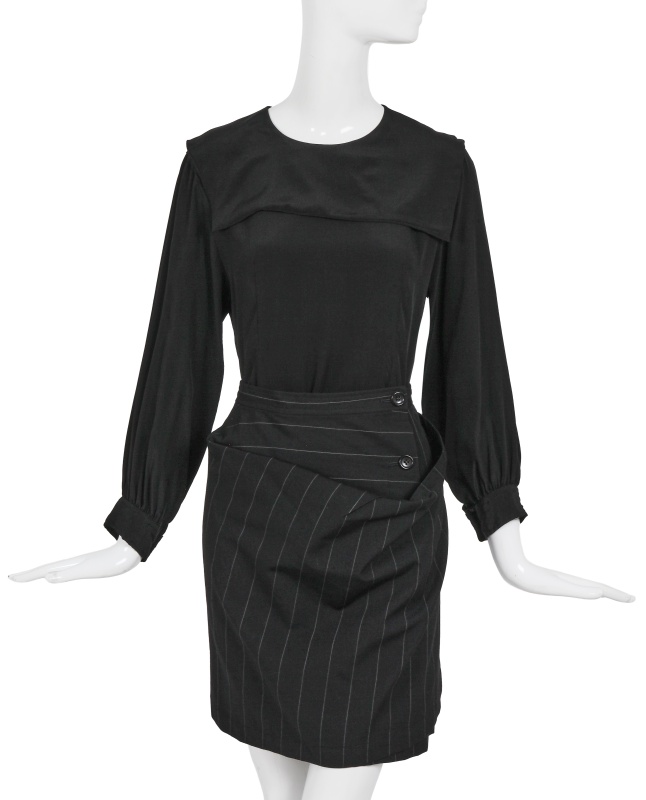 A Comme des Gar&ccedil;ons black wool and silk ensemble, 'Bonding' collection, Autumn-Winter 1986-87