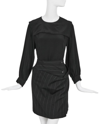 A Comme des Gar&ccedil;ons black wool and silk ensemble, 'Bonding' collection, Autumn-Winter 1986-87