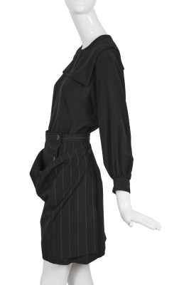 A Comme des Gar&ccedil;ons black wool and silk ensemble, 'Bonding' collection, Autumn-Winter 1986-87 - 3