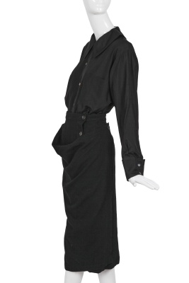 A Comme des Gar&ccedil;ons black wool and silk ensemble, 'Bonding' collection, Autumn-Winter 1986-87 - 4