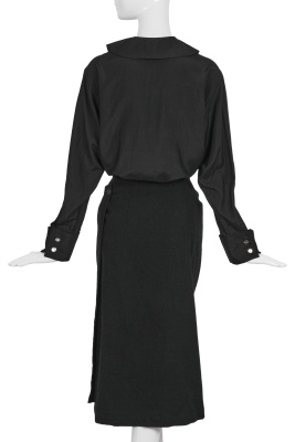 A Comme des Gar&ccedil;ons black wool and silk ensemble, 'Bonding' collection, Autumn-Winter 1986-87 - 6