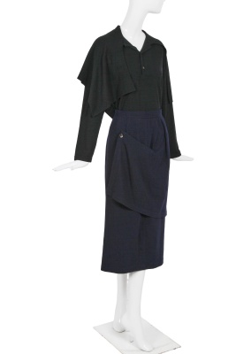 A Comme des Gar&ccedil;ons blue wool skirt, 'Bonding' collection, Autumn-Winter 1986-87