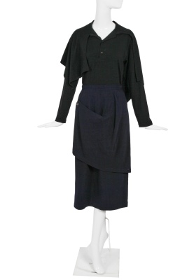 A Comme des Gar&ccedil;ons blue wool skirt, 'Bonding' collection, Autumn-Winter 1986-87 - 2
