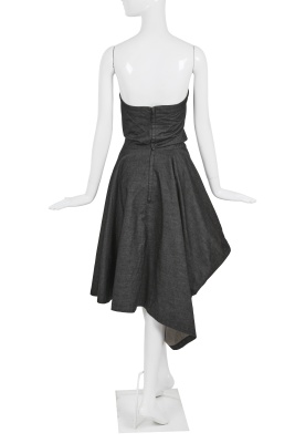 A Comme des Gar&ccedil;ons grey denim dress, 'Young Chic, No Shoulder' collection, Spring-Summer 1987 - 5