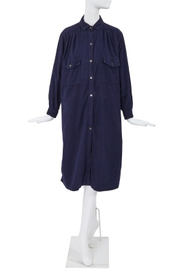 A Comme des Gar&ccedil;ons blue cotton moleskin shirt-dress, 1970s