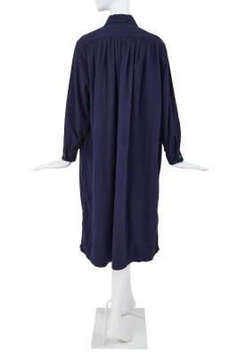 A Comme des Gar&ccedil;ons blue cotton moleskin shirt-dress, 1970s - 3