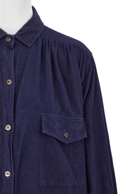 A Comme des Gar&ccedil;ons blue cotton moleskin shirt-dress, 1970s - 5