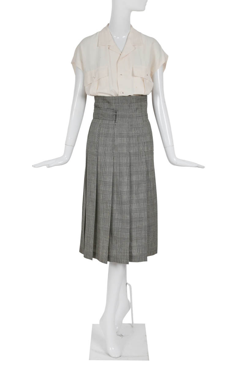 A Comme des Gar&ccedil;ons glen plaid wool skirt, 'Young Chic, No Shoulder' collection, Spring-Summer 1987