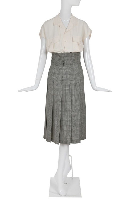 A Comme des Gar&ccedil;ons glen plaid wool skirt, 'Young Chic, No Shoulder' collection, Spring-Summer 1987