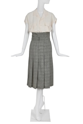 A Comme des Gar&ccedil;ons glen plaid wool skirt, 'Young Chic, No Shoulder' collection, Spring-Summer 1987
