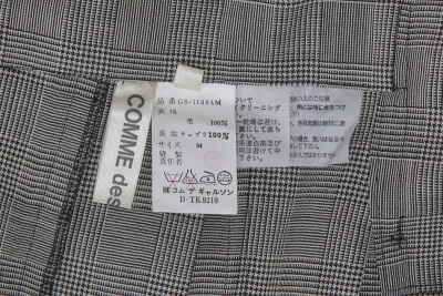 A Comme des Gar&ccedil;ons glen plaid wool skirt, 'Young Chic, No Shoulder' collection, Spring-Summer 1987 - 10