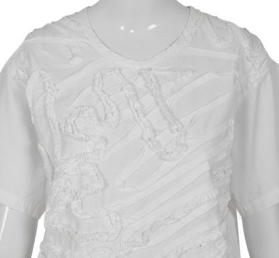 A Comme des Gar&ccedil;ons white cotton t-shirt, probably 'Young Chic, No Shoulder' collection, Spring-Summer 1987 - 4