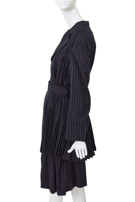 A Comme des Gar&ccedil;ons navy pinstriped wool suit, 'White Shirt + Pants, Khaki, Lili Marleen' collection, Autumn-Winter 1987-88 - 3