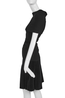 A Comme des Gar&ccedil;ons black velvet and wool ensemble, 'White Shirt + Pants, Khaki, Lili Marleen' collection, Autumn-Winter 1987-88 - 3