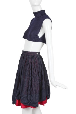 A Comme des Gar&ccedil;ons blue and pink polyester skirt, 'Frontless, Lam&eacute;, Sequins' collection, Spring-Summer 1988 - 2