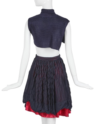 A Comme des Gar&ccedil;ons blue and pink polyester skirt, 'Frontless, Lam&eacute;, Sequins' collection, Spring-Summer 1988 - 3