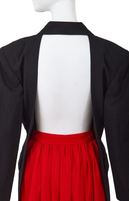 A Comme des Gar&ccedil;ons black and red wool ensemble, 'Red is Black' collection, Autumn-Winter 1988-89 - 12