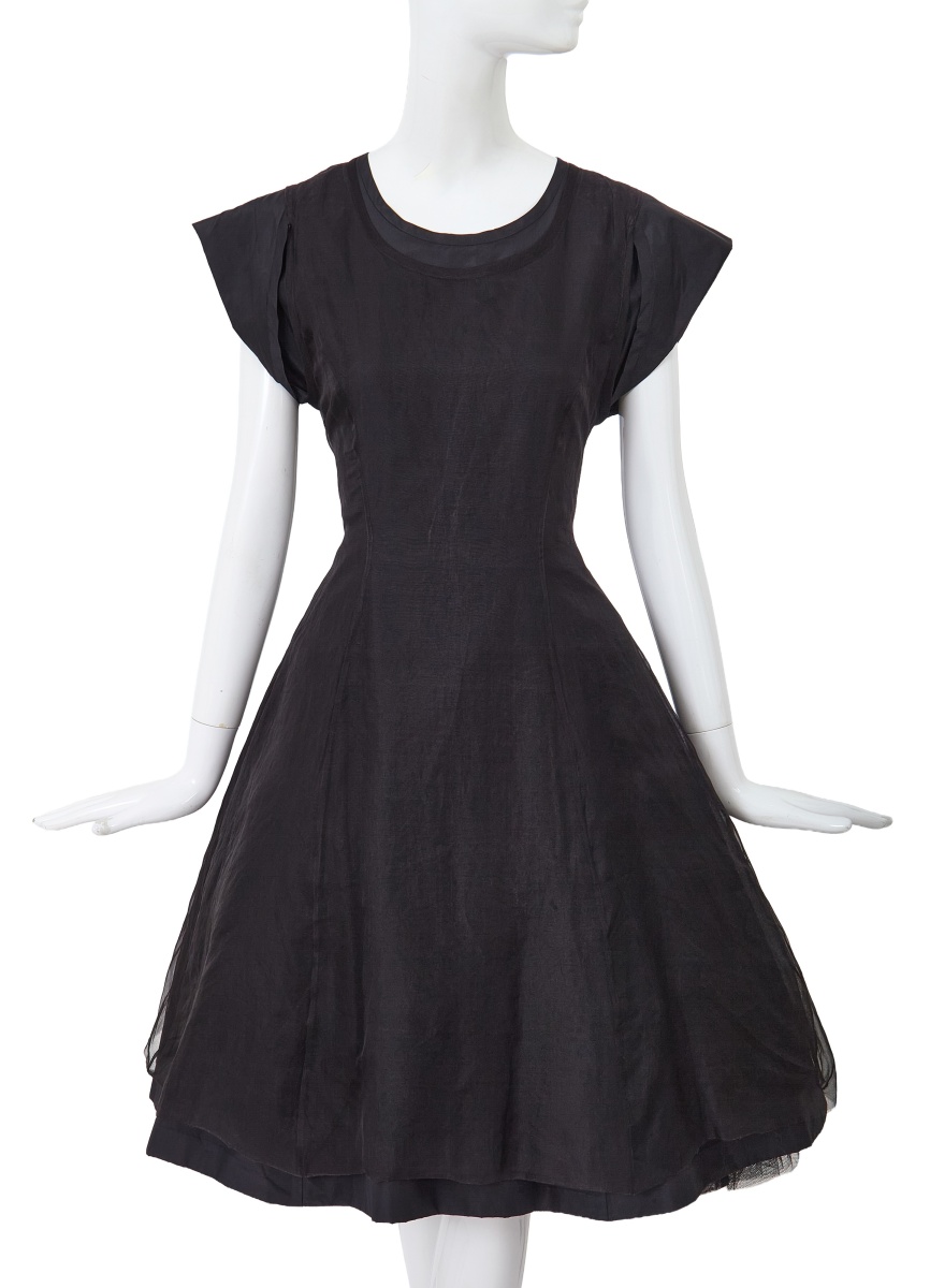 A Comme des Gar&ccedil;ons black silk evening dress, 'Red is Black' collection, Autumn-Winter 1988-89