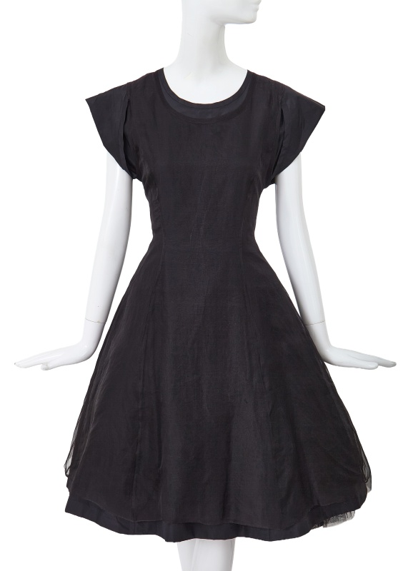 A Comme des Gar&ccedil;ons black silk evening dress, 'Red is Black' collection, Autumn-Winter 1988-89