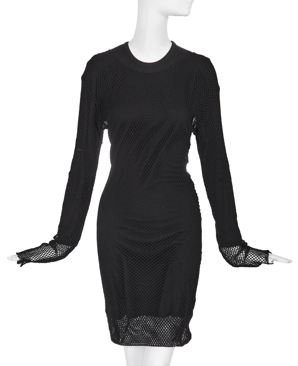 A Comme des Gar&ccedil;ons black mesh and wool jersey dress, 'Chic Punk' collection, Autumn-Winter 1991-92