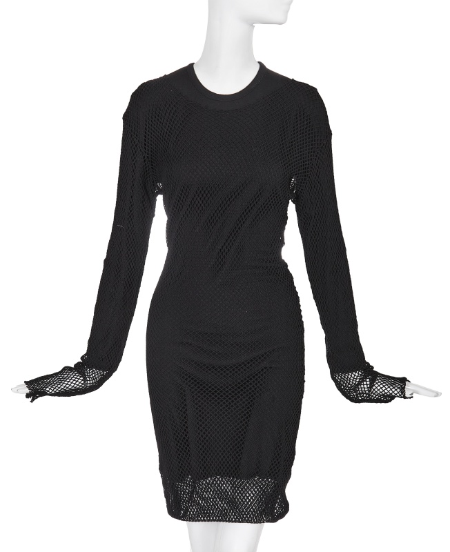 A Comme des Gar&ccedil;ons black mesh and wool jersey dress, 'Chic Punk' collection, Autumn-Winter 1991-92