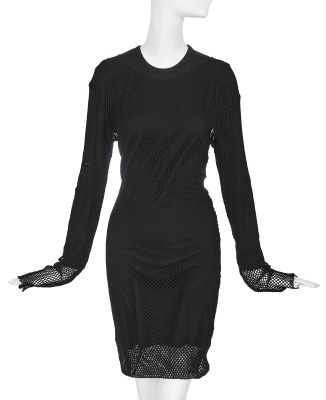 A Comme des Gar&ccedil;ons black mesh and wool jersey dress, 'Chic Punk' collection, Autumn-Winter 1991-92