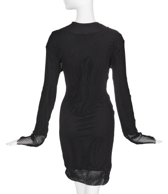 A Comme des Gar&ccedil;ons black mesh and wool jersey dress, 'Chic Punk' collection, Autumn-Winter 1991-92 - 3