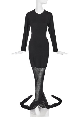 A Comme des Gar&ccedil;ons black mesh and wool jersey dress, 'Chic Punk' collection, Autumn-Winter 1991-92 - 4