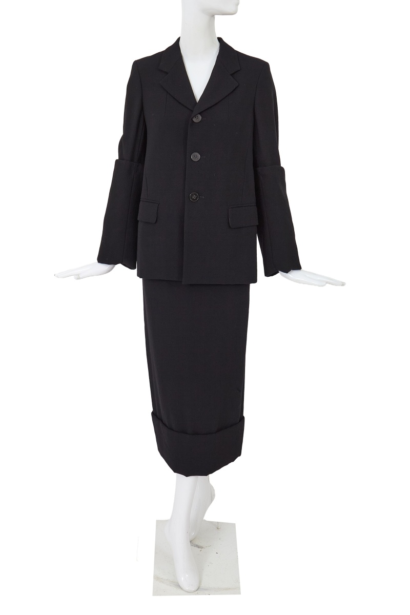 A Comme des Gar&ccedil;ons black wool suit, 'Lilith' collection, Autumn-Winter 1992-93