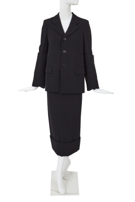 A Comme des Gar&ccedil;ons black wool suit, 'Lilith' collection, Autumn-Winter 1992-93
