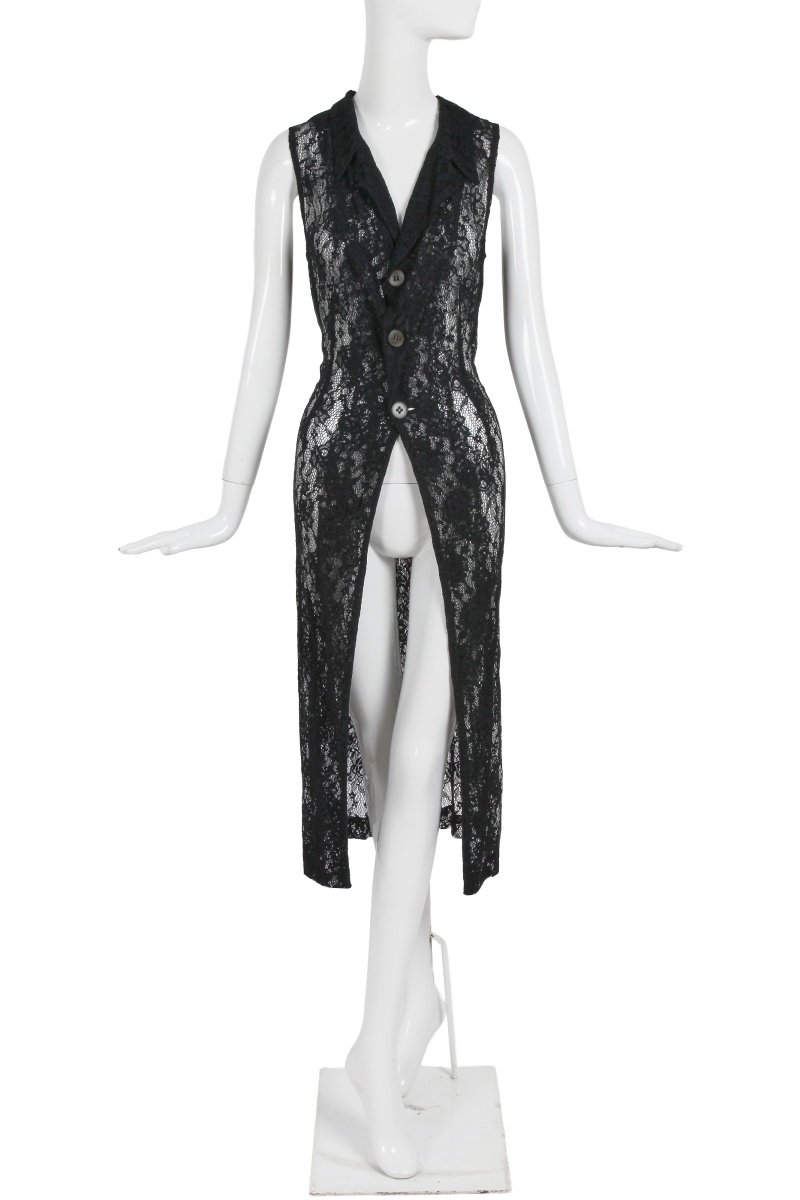 A Comme des Gar&ccedil;ons lace sleeveless tailcoat, 'Lilith' collection, Autumn-Winter 1992-93