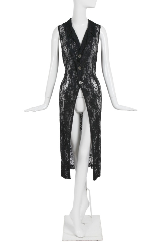 A Comme des Gar&ccedil;ons lace sleeveless tailcoat, 'Lilith' collection, Autumn-Winter 1992-93