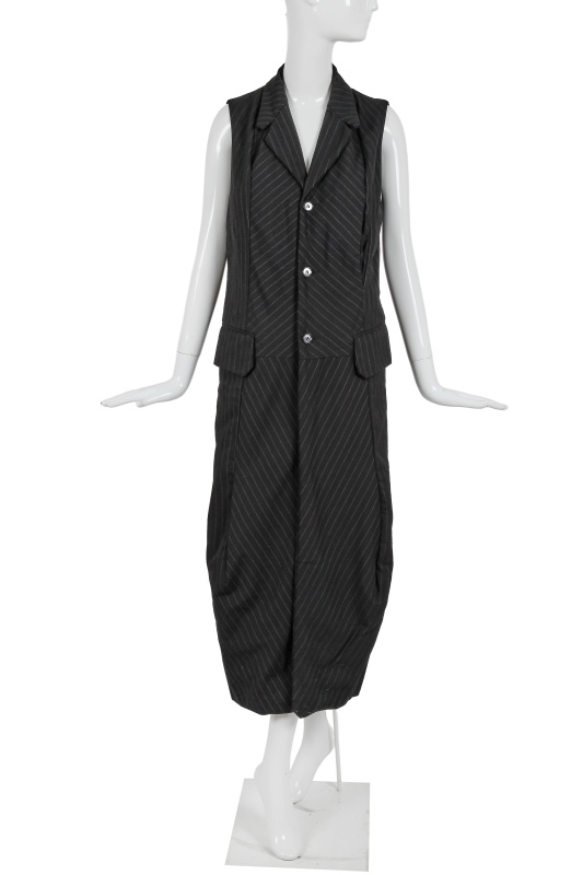 A Comme des Gar&ccedil;ons black pinstriped wool coat-dress, 'Ultrasimple' collection, Spring-Summer 1993