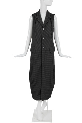 A Comme des Gar&ccedil;ons black pinstriped wool coat-dress, 'Ultrasimple' collection, Spring-Summer 1993
