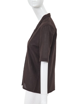 A Comme des Gar&ccedil;ons brown sheer linen double-breasted top, 1970s - 2