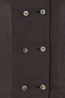 A Comme des Gar&ccedil;ons brown sheer linen double-breasted top, 1970s - 4