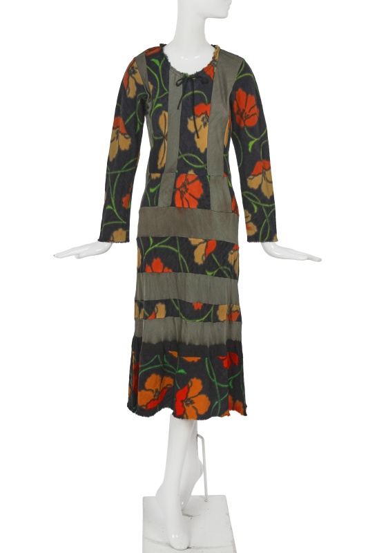 A Comme des Gar&ccedil;ons floral print wool and rayon dress, 'Synergy' collection, Autumn-Winter 1993-94